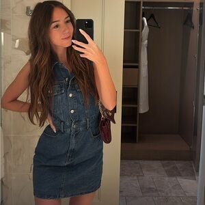 Lulu's Blue Denim Sleeveless Midi Dress